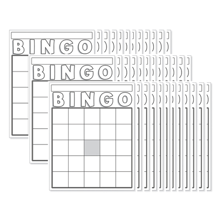 HYGLOSS PRODUCTS Blank Bingo Cards, White, PK36 87130